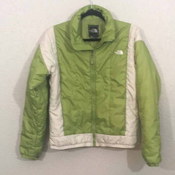 The North Face Lime Green Color Block Puffer Jacket size M - Picture 1 of 9
